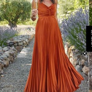Pedal & Pup NAIRA pleaded maxi dress Orange size 12